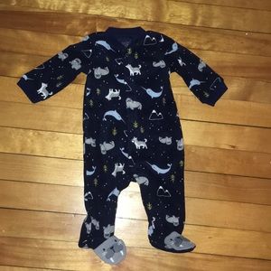 NWOT Carters narwhal fleece footies pajamas